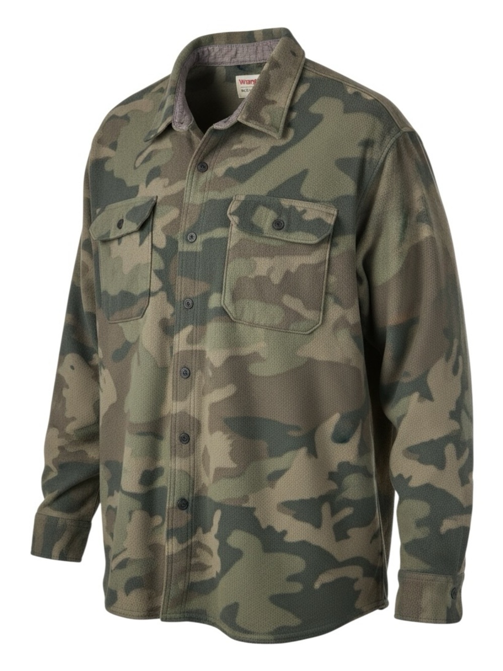 Wrangler Green Camo Fleece Field Shirt Jacket